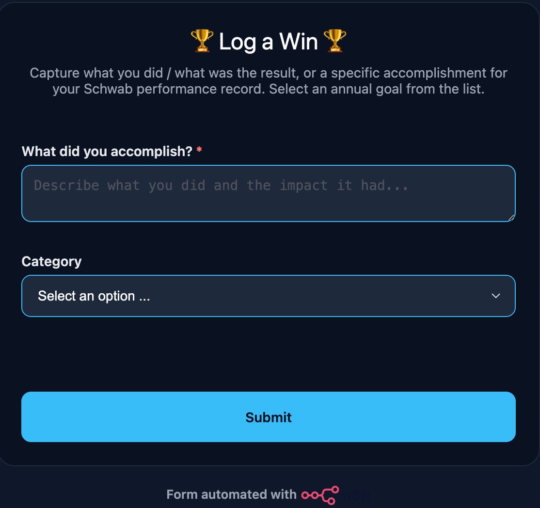 Log a Win form