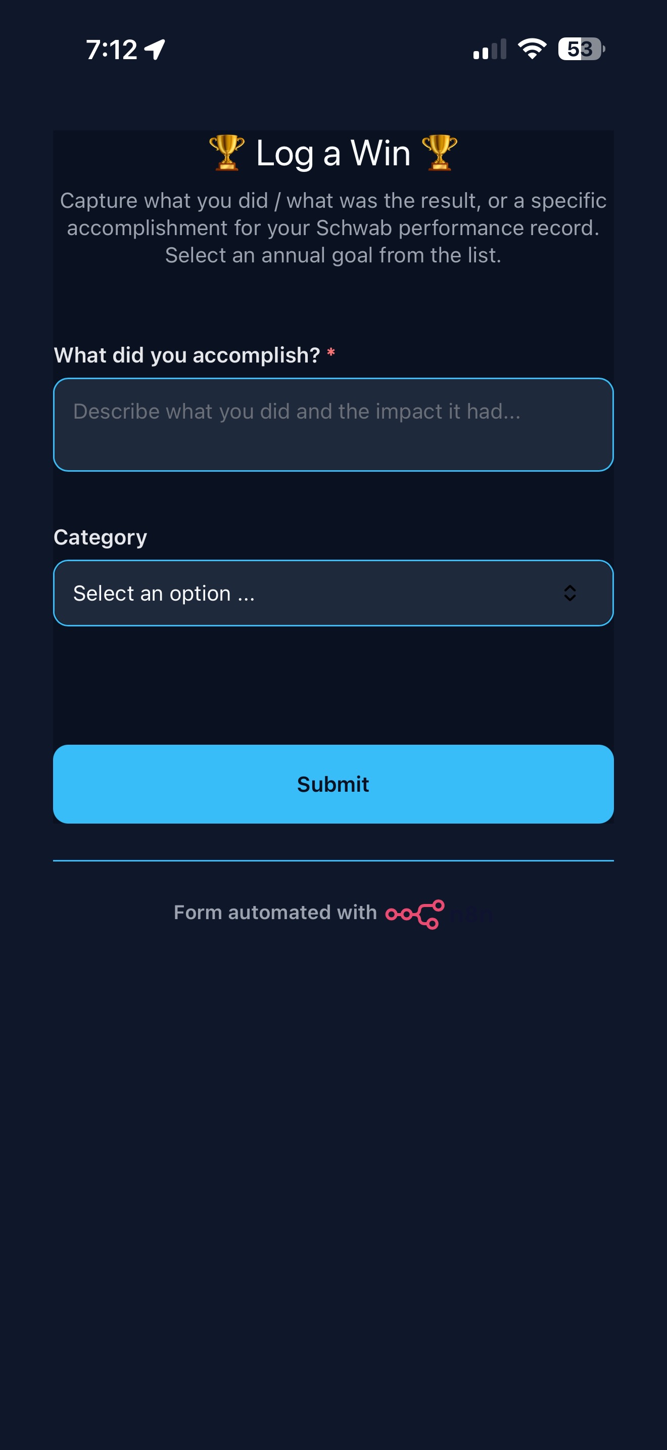 iPhone form